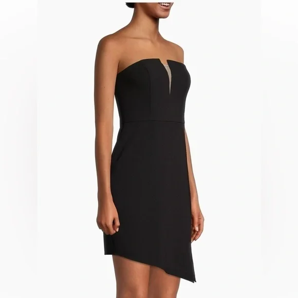 NWT LIV FOSTER ASYMMETRIC HEM SHORT COCKTAIL AND PARTY DRESS BLACK SIZE 12 - Picture 4 of 12